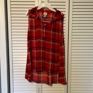 cut plaid tank NEVER WORN